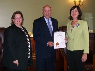 Nadine Hill, Wisconsin Governor Jim Doyle and Barb Vorpahl