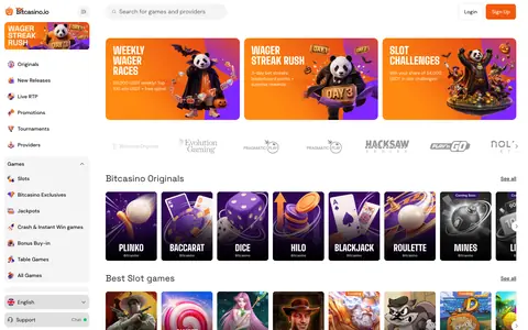 Lobby screenshot Bitcasino.io