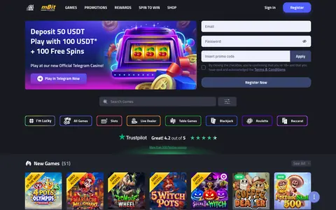 Lobby screenshot mBit Casino
