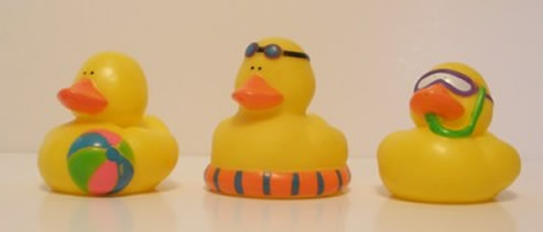 Rubber Duckies in beachwear